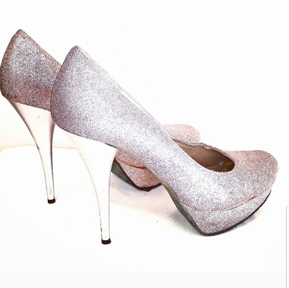 💋Smokey RoseGold Glitter 5" Platform Heels